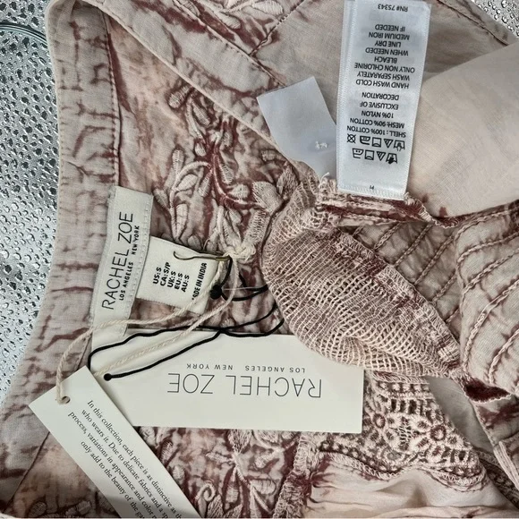 NWT Rachel Zoe Colorblock Knit Sleeveless Button Blouse Shirt Top Paisley S - Picture 7 of 10